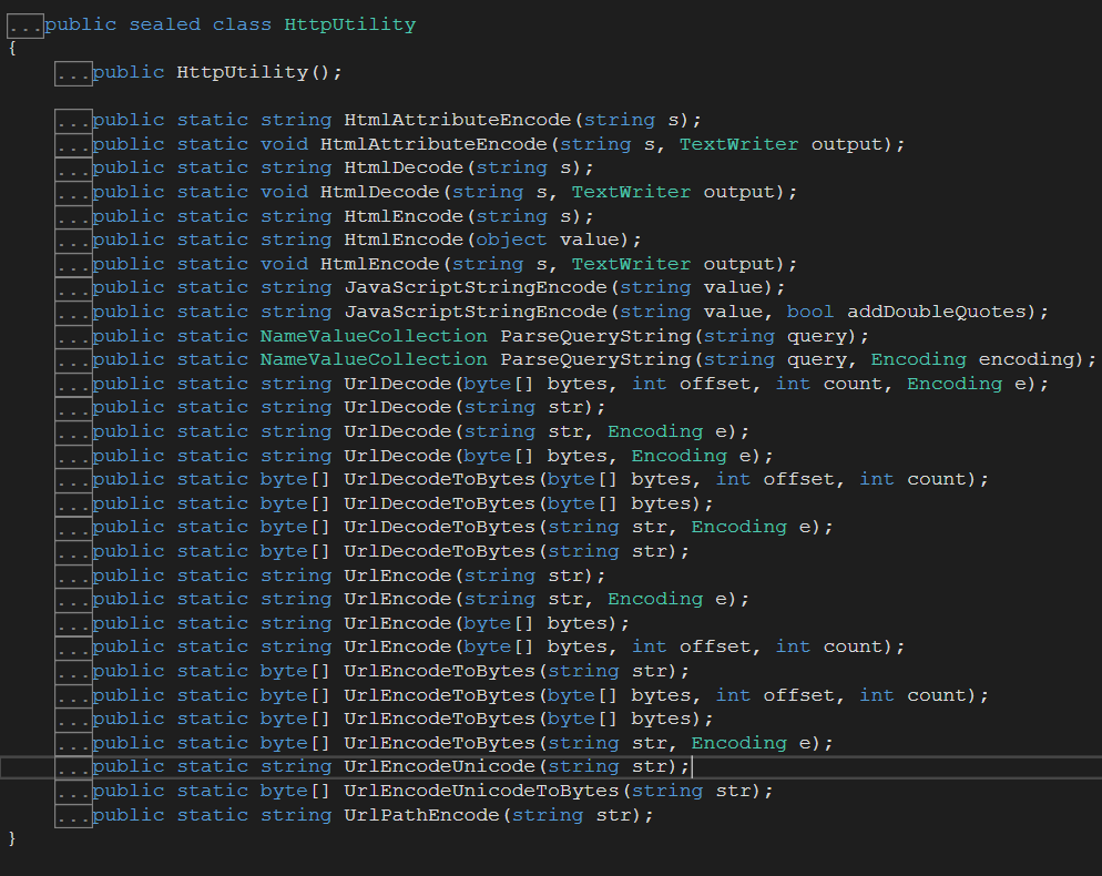 System.Web.HttpUtility 对URL/HTML字符串进行编码