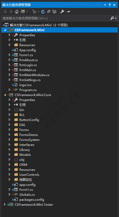 Mini-Framework蝇量框架 Visual Studio解决方案