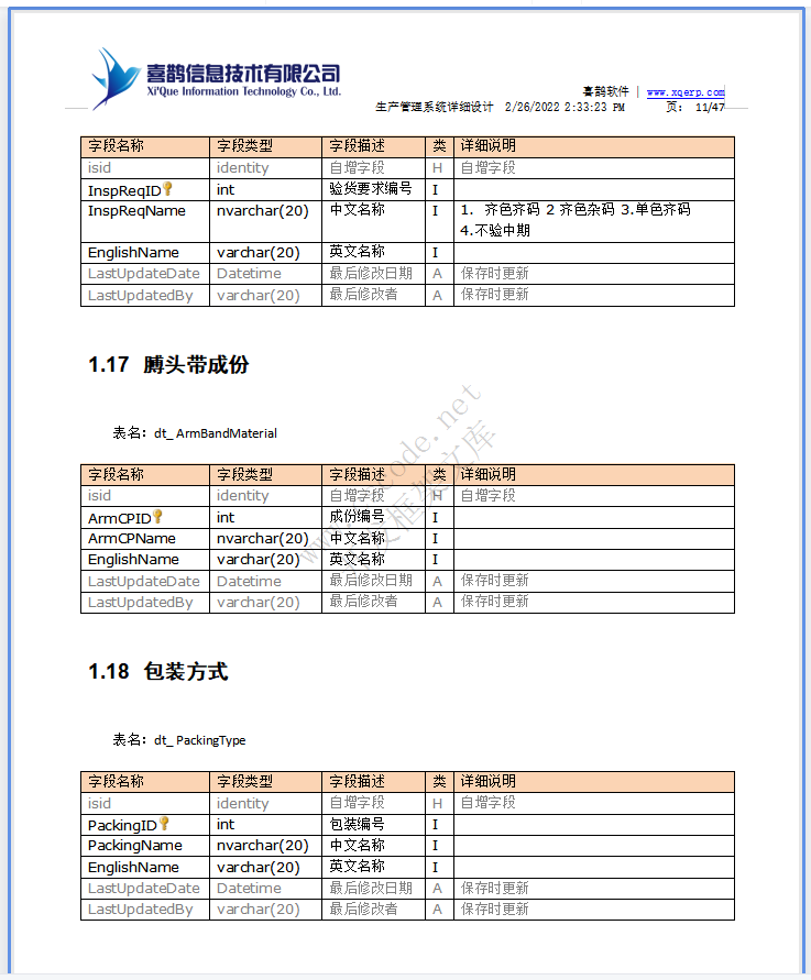 羊毛衫针织行业ERP-生产管理系统详细设计说明书