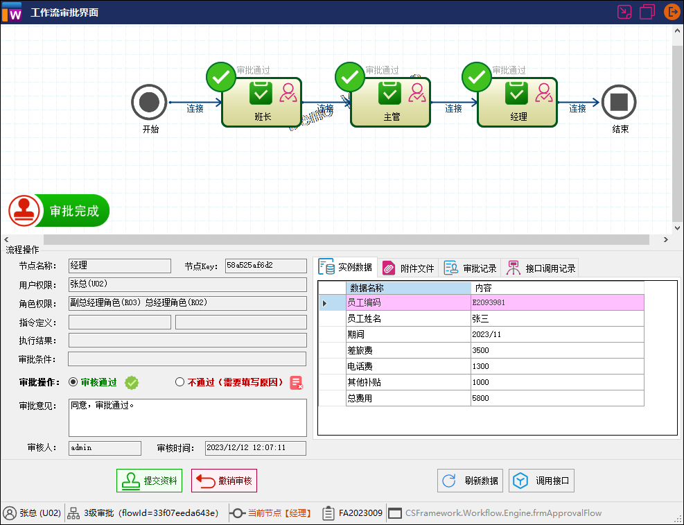 CSFramework.Workflow - 可视化工作流引擎 - 流程审批界面