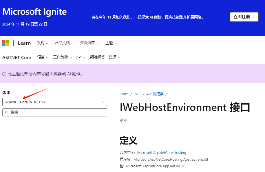 IWebHostEnvironment接口怎么引用？