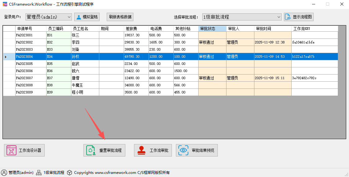 CSFramework.Workflow - 工作流程引擎测试程序