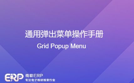 线联ERP - 常用弹出菜单操作手册-开发框架文库