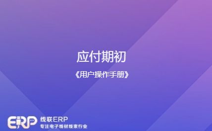 线联ERP - 用户操作手册 - 应付期初-开发框架文库