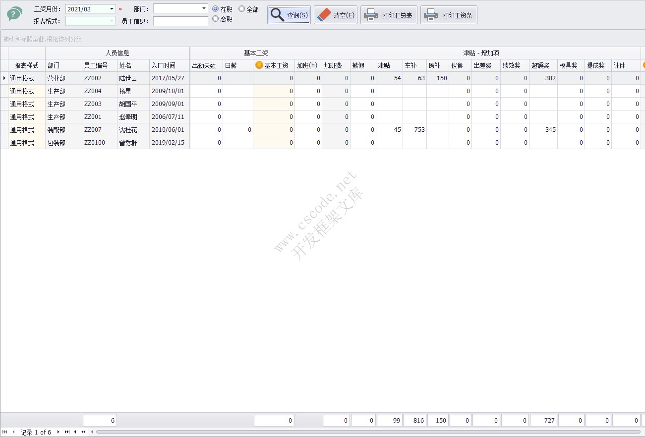 工资报表 - Payroll Report