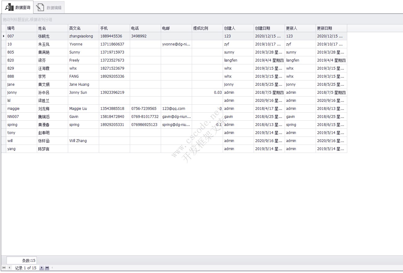 业务员资料 - Sales List