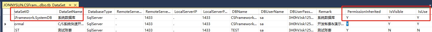 CSFramework开发框架采用一个数据库解决方案