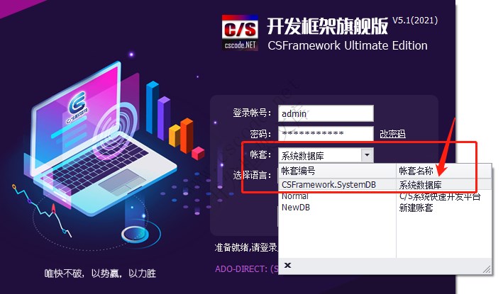 CSFramework开发框架采用一个数据库解决方案